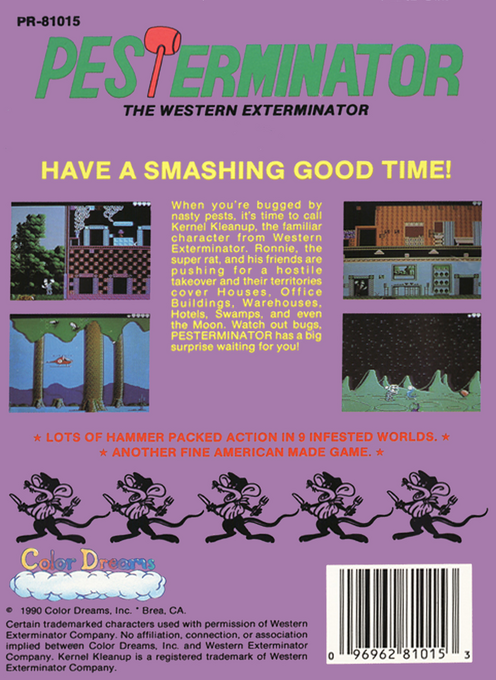 Pesterminator : The Western Exterminator (Homebrew) — Box back